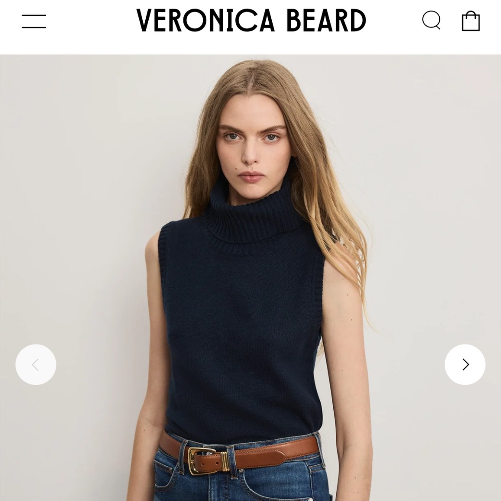 Veronica Beard Mazzy Cashmere Shell/Navy NWT (Size XS)